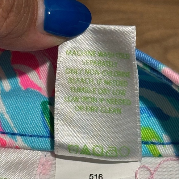 Lilly Pulitzer Women’s Size 12 Zanzibar Blue Buttercup Stretch Shorts Summer NWT - Picture 7 of 8